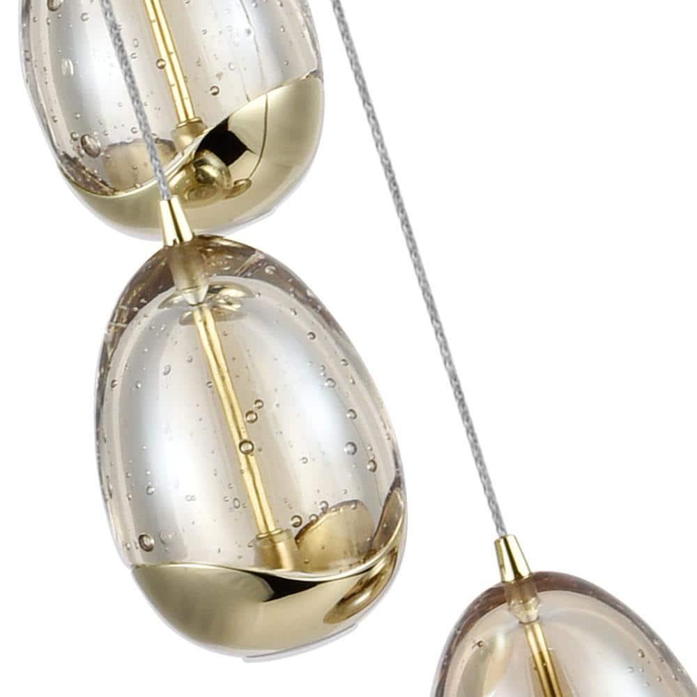 Venezia Champagne Glass Teardrop LED Chandelier in Gold