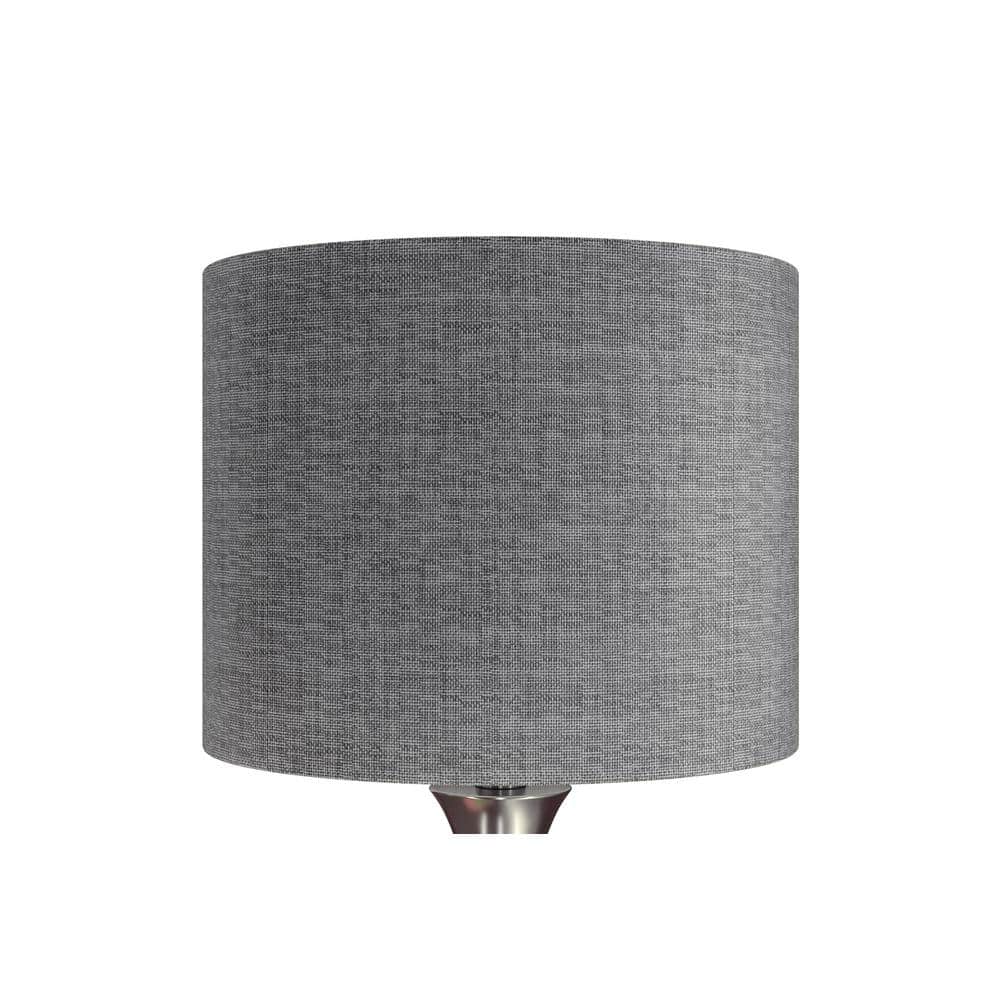 24" Black and Nickel Metal Candlestick Table Lamps Set of 2
