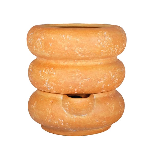 MPG 7 in. Dia x 7.25 in. H 3-Ring Composite Self Watering Pot in Terracotta