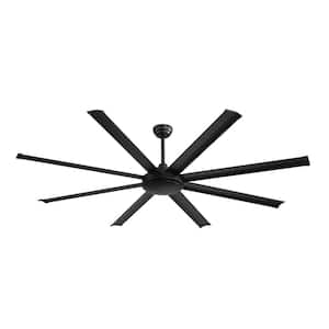 80 in. Indoor Black Ceiling Fan with Remote 8-Aluminum Blades DC