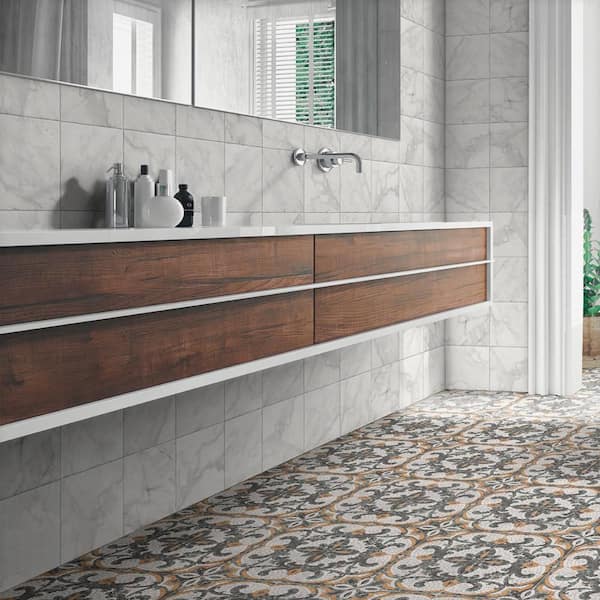 Versailles Carrara 8 in. x 8 in. Porcelain Floor and Wall Tile (11.25 sq. ft. /Case)