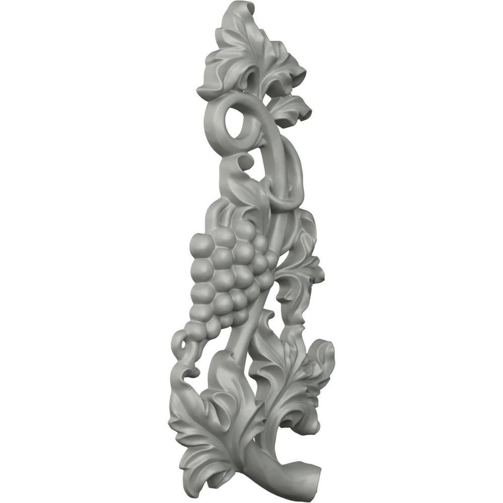 Primed White Polyurethane Grape and Leaf Crown Onlay