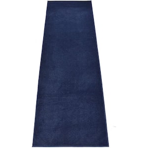 Solid Euro Royal Navy Blue 31 in. x 15 ft. Your Choice Length Stair Runner