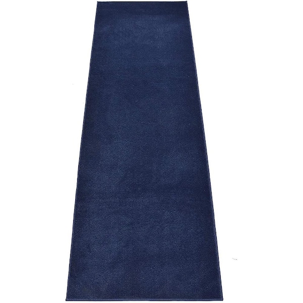 Solid Euro Royal Navy Blue 31 in. x 40 ft. Your Choice Length Stair Runner
