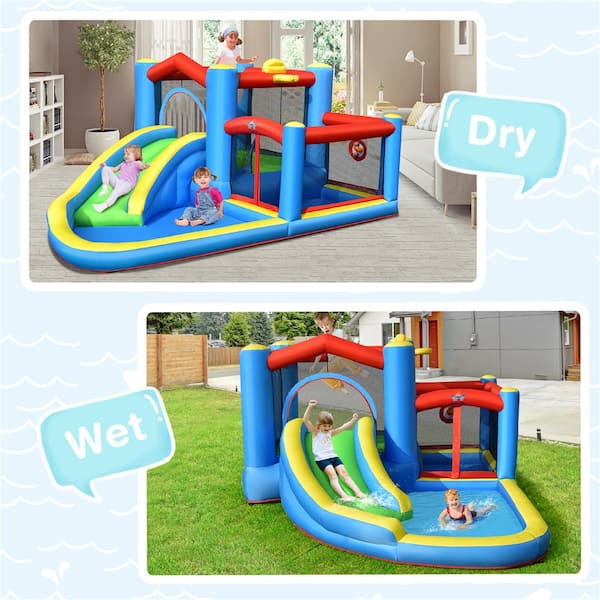 Inflatable Kids Water Slide Outdoor Indoor Slide Bounce Castle Bounce House with 480-Watt Blower