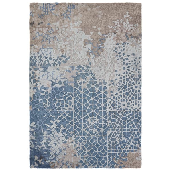 Jaipur Living Sahaj 10 ft. x 14 ft. Blue/Gray Abstract Handmade Area