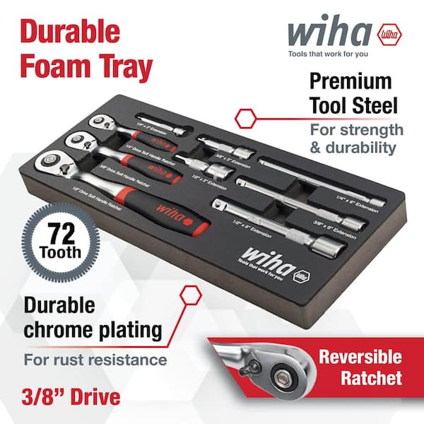 Wiha SoftFinish Ratchet Tray Set (9-Piece) 33388 - The Home Depot