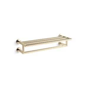 Components 24 in. Wall Mounted Hotelier Guest Towel Holder in Vibrant French Gold