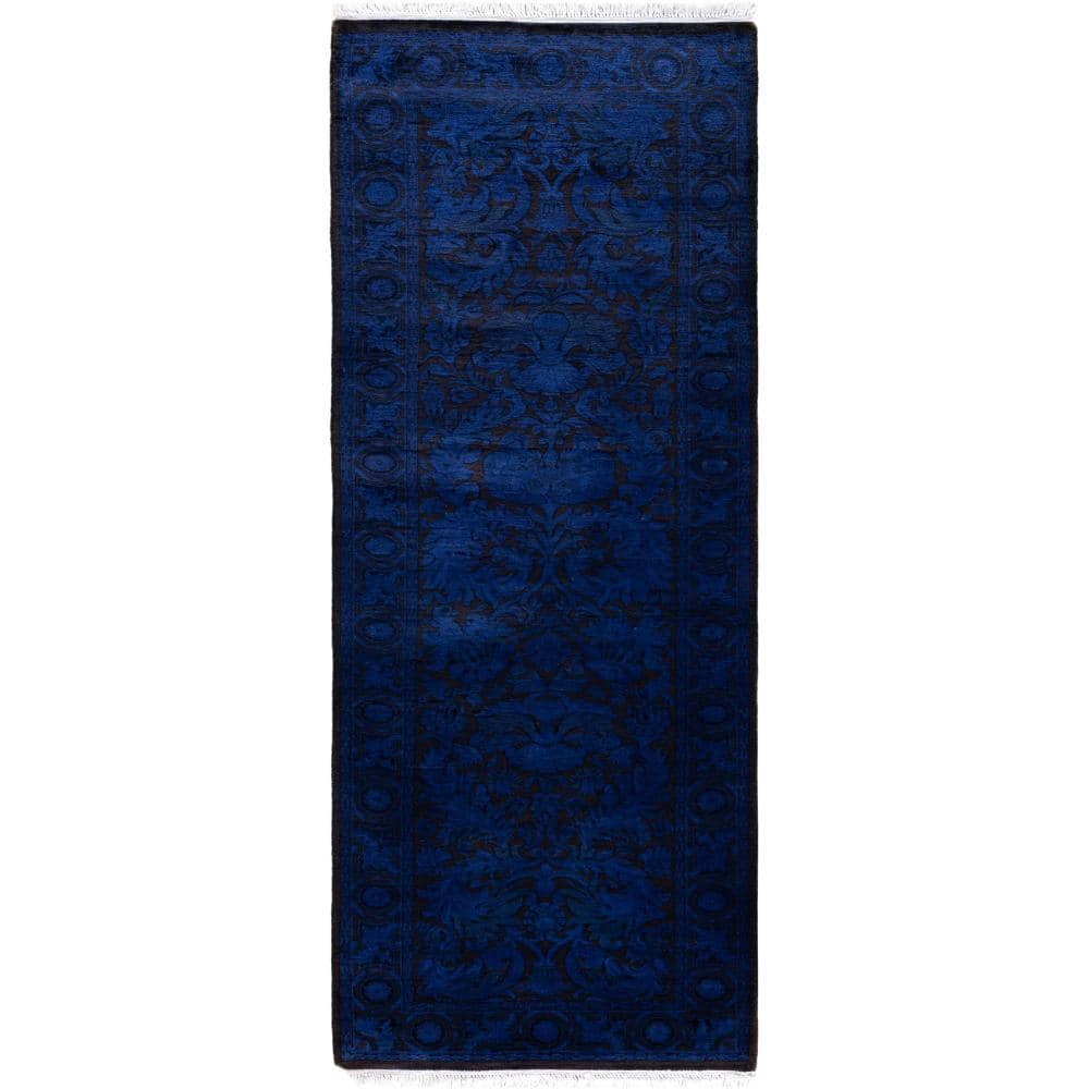 Fine Vibrance Blue 3 X 8 Hand-Knotted Wool Indoor Area Rug price history on PriceWatchPro