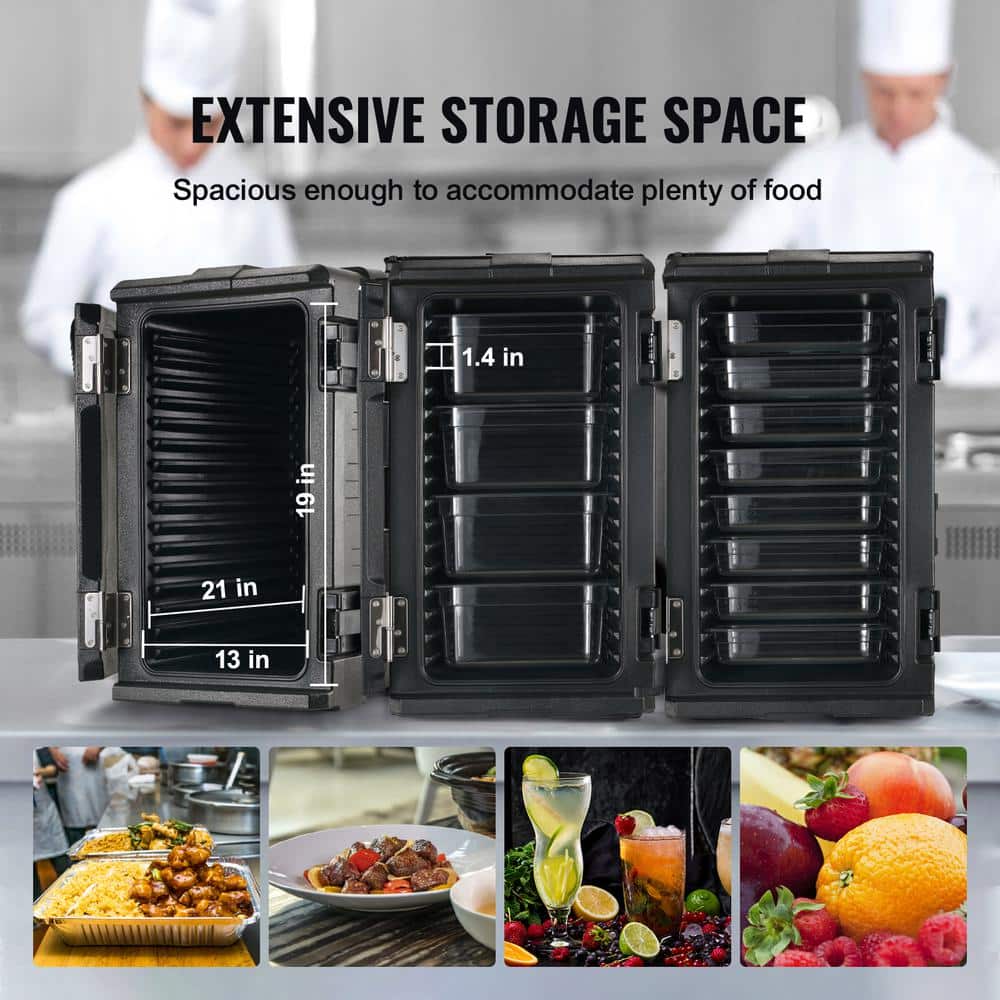 Black 109Qt Insulated Food Carrier with Wheels and Handles
