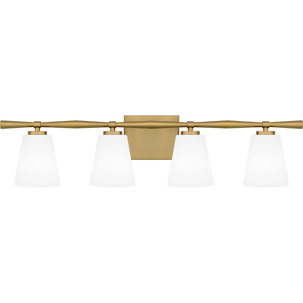 Brindley 31.25 in. 4-Light Aged Brass Vanity Light price history on PriceWatchPro