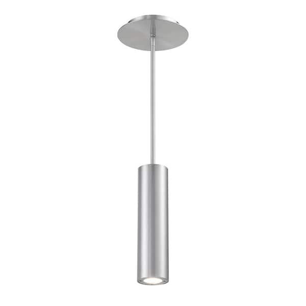 WAC Lighting Caliber 10 in. 90-Watt Equivalent Integrated LED Brushed Aluminum Pendant with Acrylic Shade