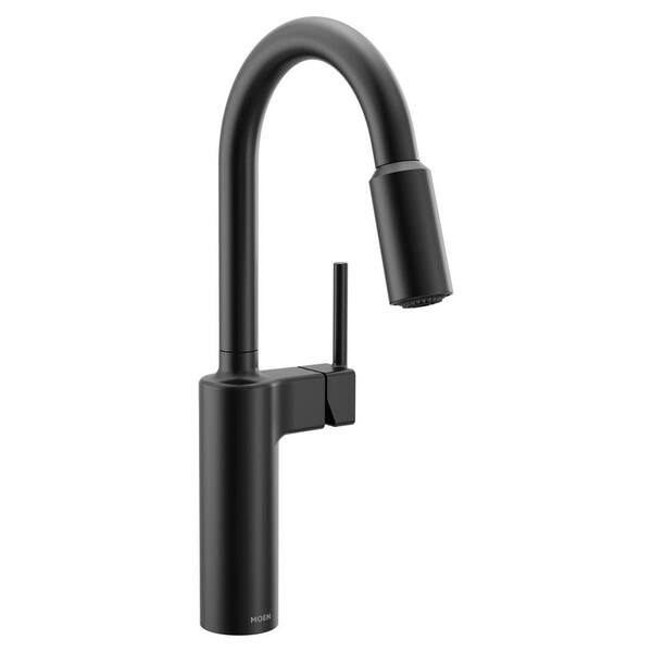Inara Matte Black 16.95 in. H Pull Down Kitchen Sprayer Faucet with 360° Spout Swivel and PowerBoost