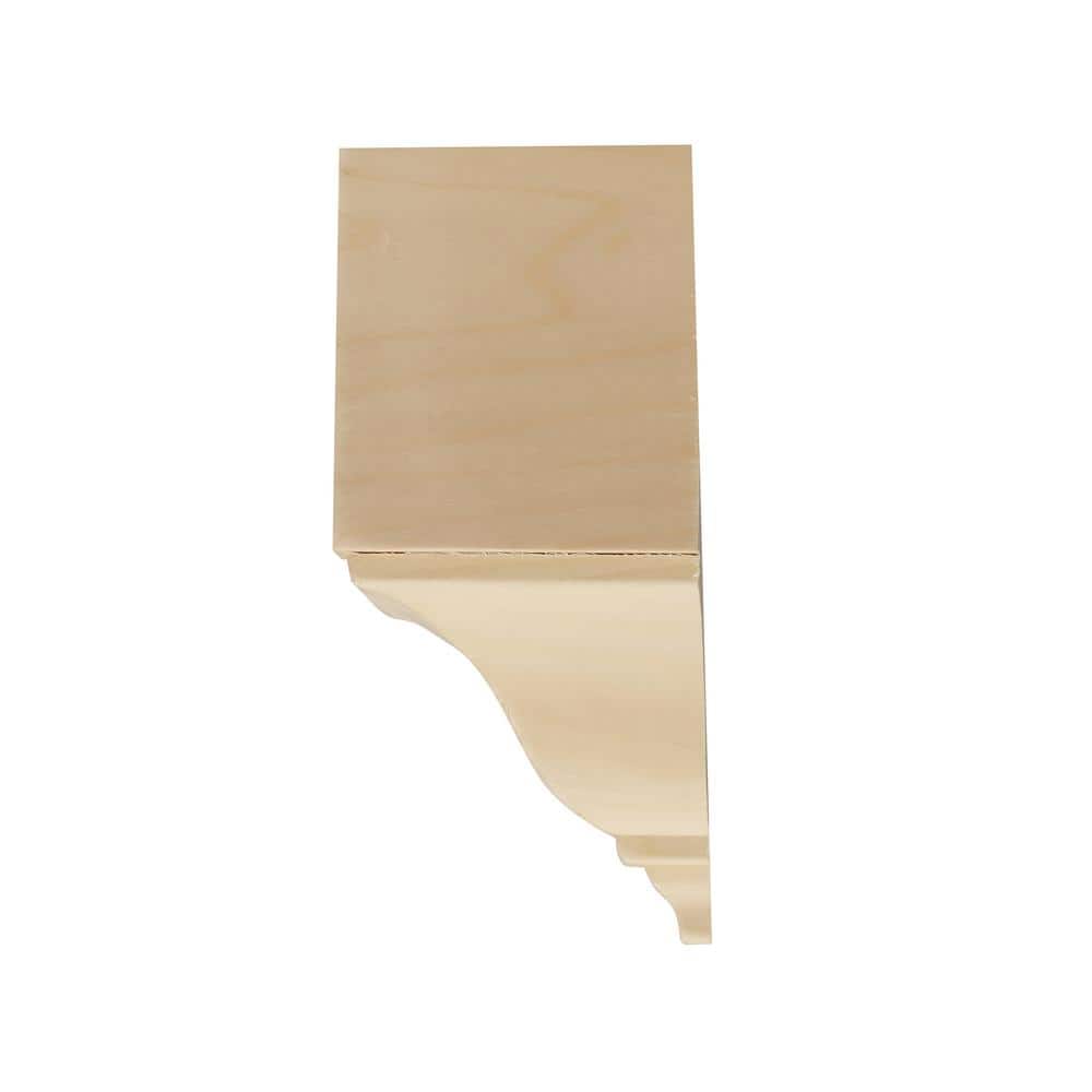 Unfinished White Hardwood Medium Inside Crown Connector Block Moulding