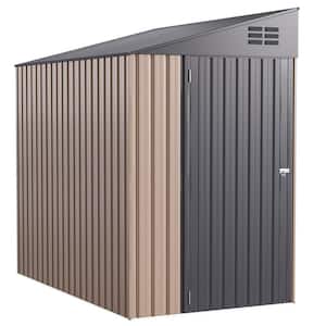 Brown 4 ft. W x 7 ft. D Metal Shed, Outdoor Storage Cabinet (28 sq. ft. )
