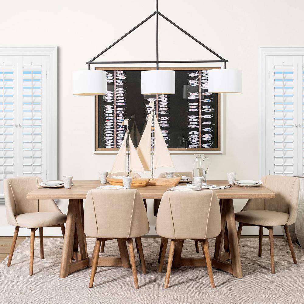 Medium Brown and Cream Polished Nautical Sailboat Accent