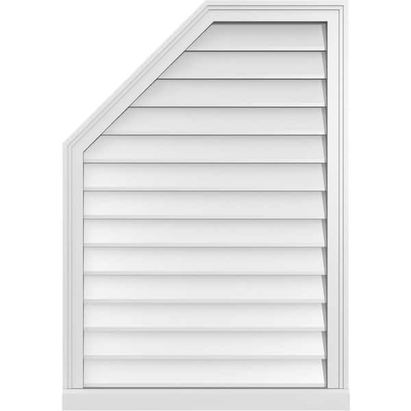 Ekena Millwork 28 in. x 40 in. Octagonal Surface Mount PVC Gable Vent: Decorative with Brickmould Sill Frame