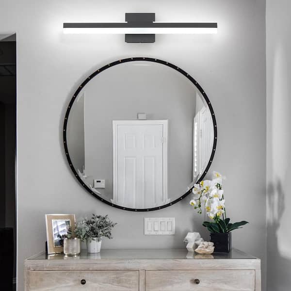 Bourget 23.6 in. 1-Light Modern Matte Black Integrated LED Bathroom Vanity Bar