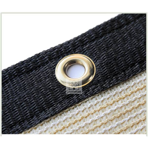 4 ft. x 6 ft. Beige Privacy Fence Screen HDPE Mesh Windscreen with Reinforced Grommets for Garden Fence (Custom Size)