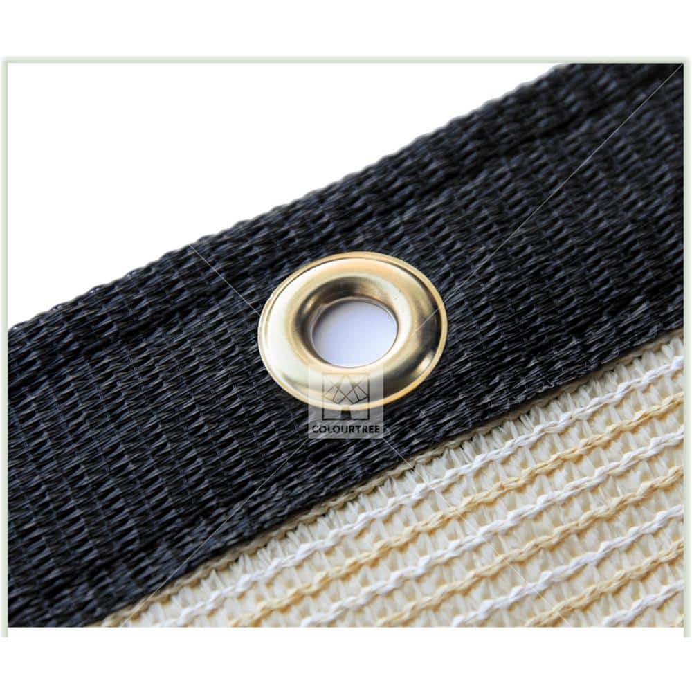 Beige 4' x 10' HDPE Privacy Fence Screen with Reinforced Grommets
