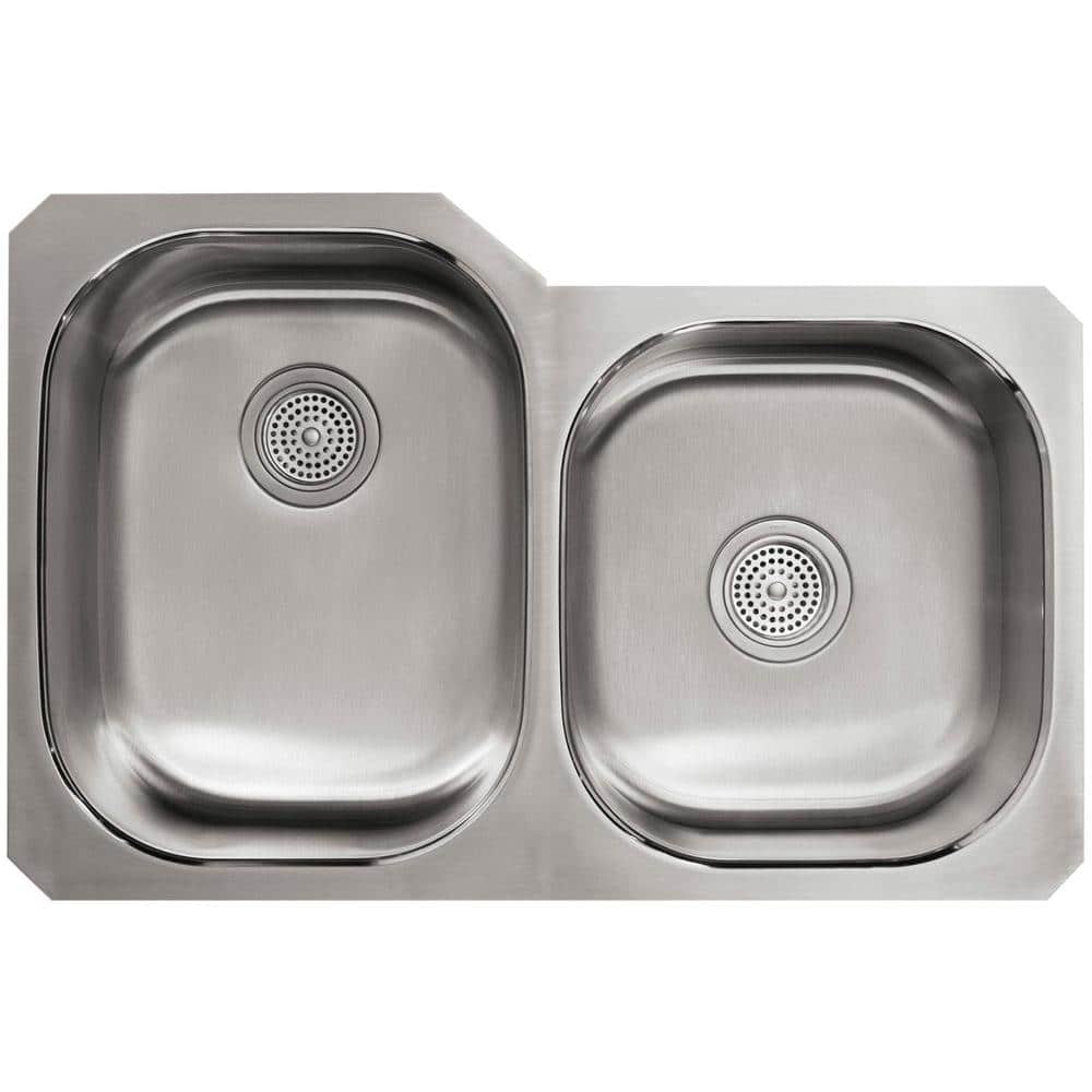 31" Stainless Steel Double Bowl Undermount Kitchen Sink