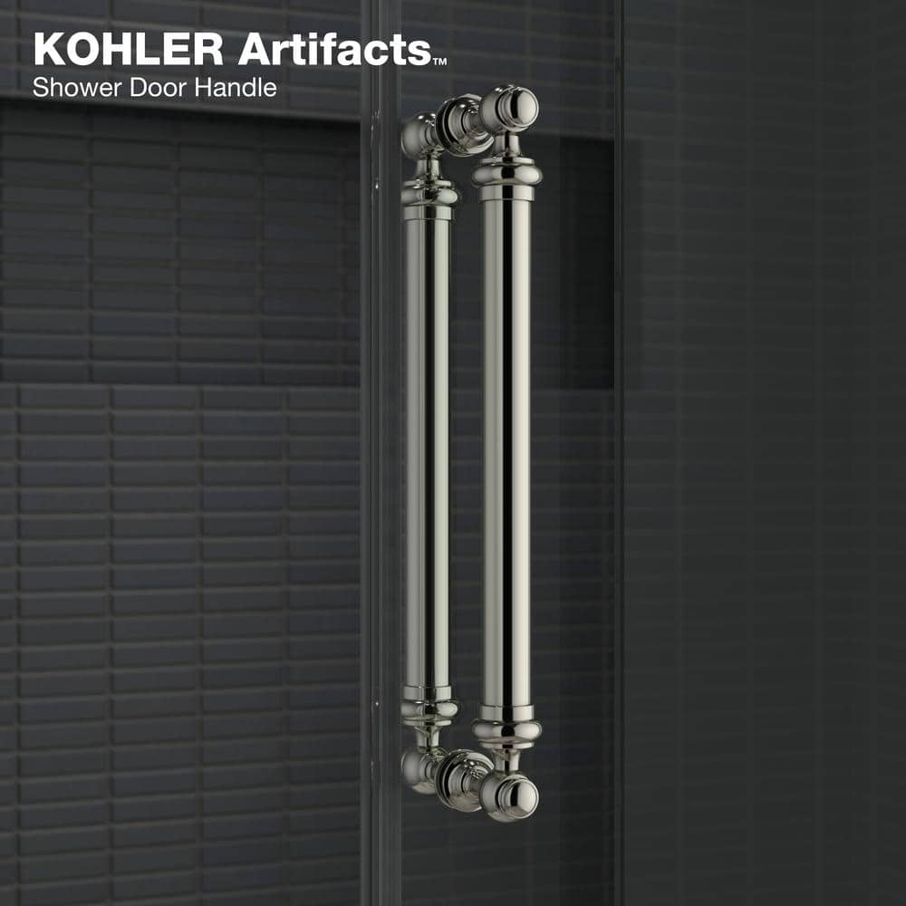 Polished Chrome Frameless Sliding Shower Door with Tempered Glass
