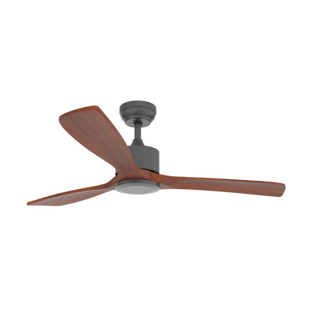 52 in. Indoor/Outdoor Black Modern Wood Ceiling Fan without Light and 6-Speed Downrod Remote Included price history on PriceWatchPro