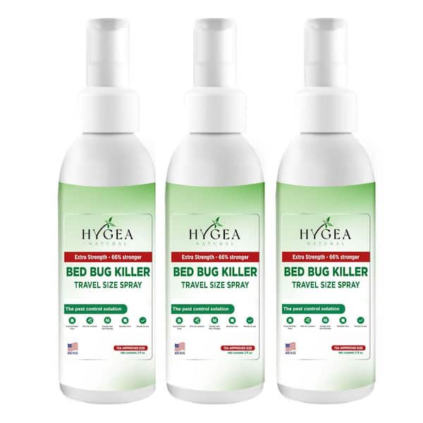 Travel Bed Bug Spray 3 oz. Extra Strength, Non Toxic, Odorless, Stain Free, TSA Approved Insect Killer -(3-Pack)