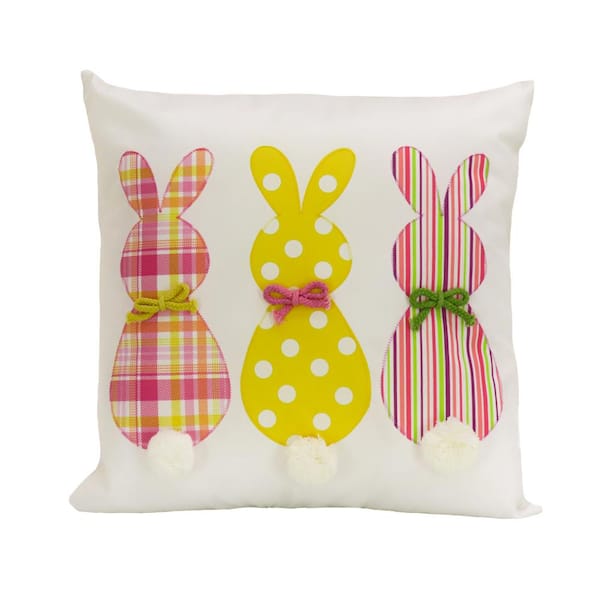 National Tree Company 16 in. Bunny Trio Easter Pillow