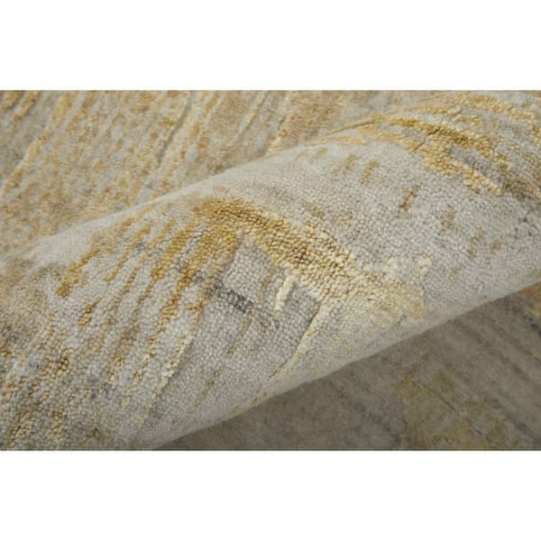 2 ft. x 3 ft. Yellow, Ivory Abstract Area Rug
