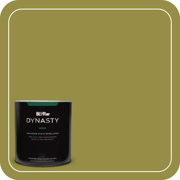 BEHR DYNASTY 1 qt. #PPU9-03 Retro Avocado Semi-Gloss Enamel Interior Stain-Blocking Paint and Primer