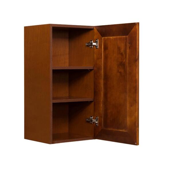 LIFEART CABINETRY Cambridge Assembled 18x30x12 in. Wall Cabinet with 1 Door 2 Shelves in Chestnut