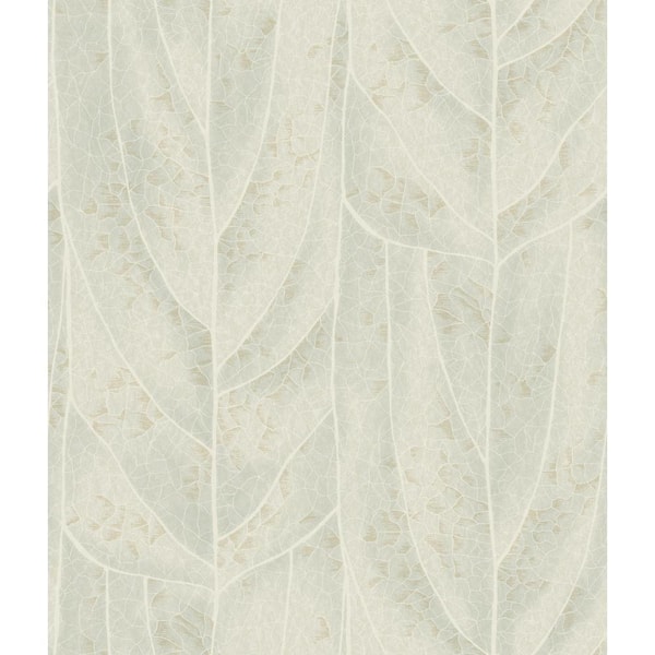 Candice Olson Dicot Light Green Leaf Wallpaper