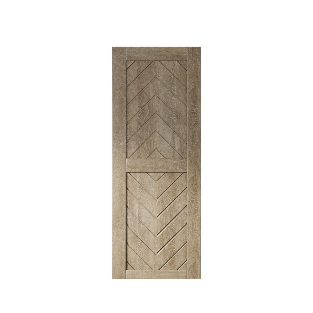 JT2 26 in. x 80 in. C-Panel Solid Core Classic Gray Fishbone Design Pine Wood Interior Sliding Barn Door Slab price history on PriceWatchPro