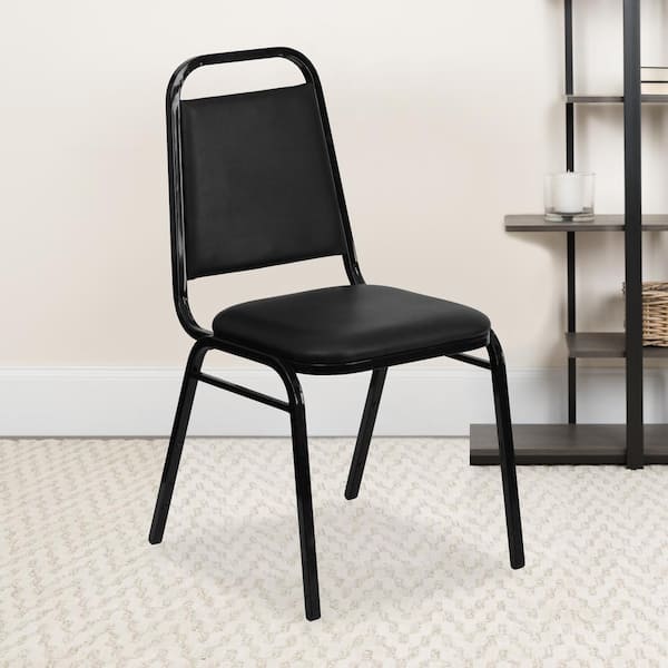 Vinyl Stackable Chair in Black