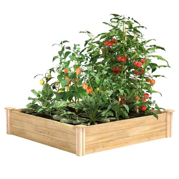 Greenes Fence 4 ft. x 4 ft. x 10.5 in. Original Cedar Raised Garden Bed