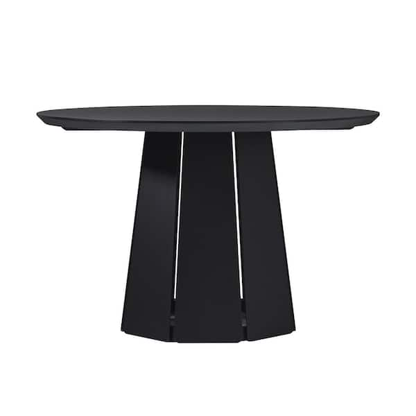 Middelburg Black 4 Seater Small Round Pedestal Kitchen Table Set