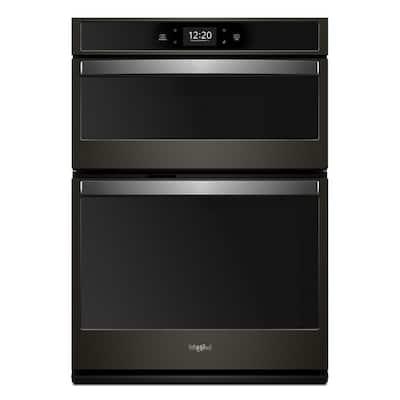 27 in. Electric Smart Combination Wall Oven with Touchscreen in Fingerprint Resistant Black Stainless