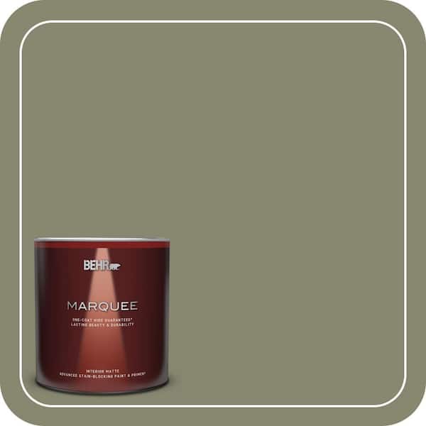 BEHR MARQUEE 1 qt. #400F-6 Grasshopper Wing Matte Interior Paint & Primer