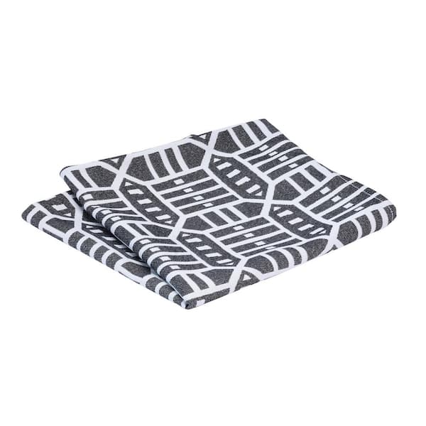 Astella Pacifica 24 in. x 24 in. Roland Charcoal Square Outdoor Throw Pillow Cover