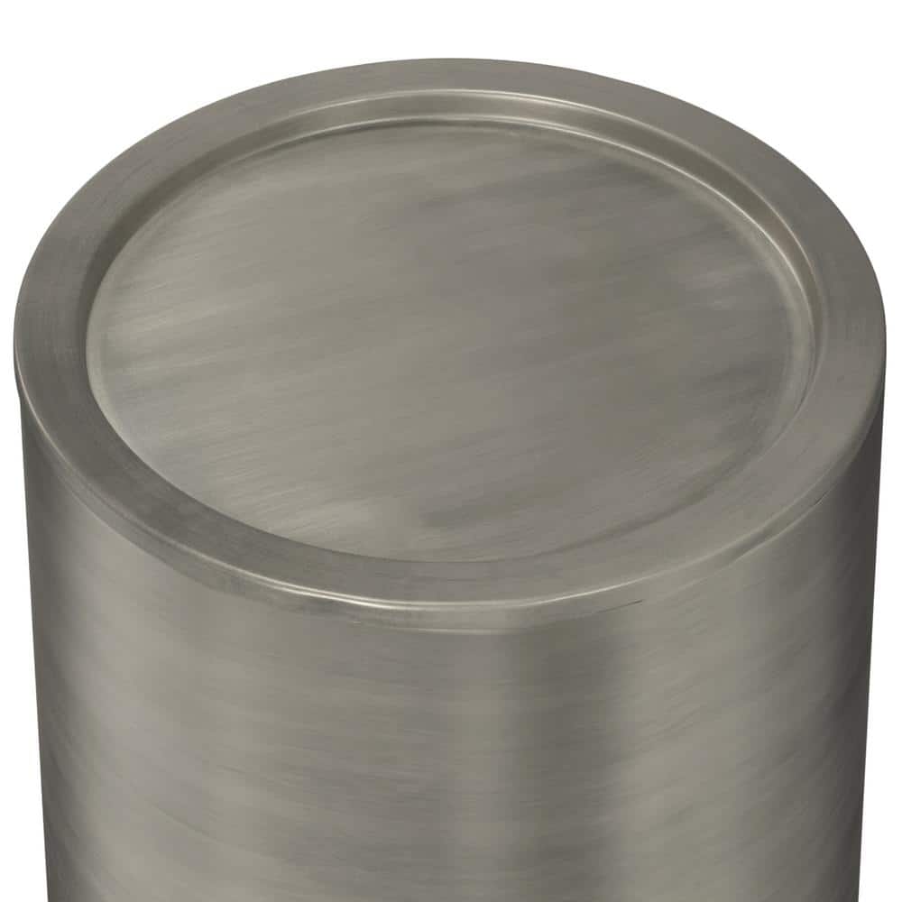 Antique Silver Smooth Finish Round Metal Side Table