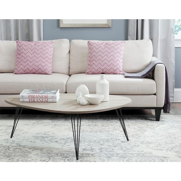 SAFAVIEH Wynton 44 in. Light Brown/Black Wood Coffee Table