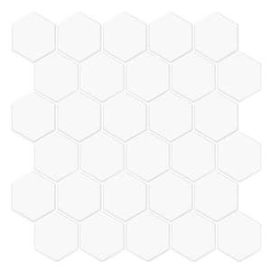 Thicker Hexagon White 12 in. x 12 in. PVC Peel and Stick Tile (8.5 sq. ft./10)