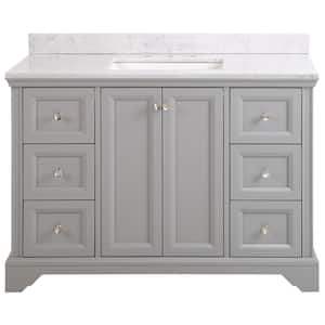 Stratfield 49 in. W x 22 in. D x 39 in. H Single Sink  Bath Vanity in Sterling Gray with Pulsar Cultured Marble Top