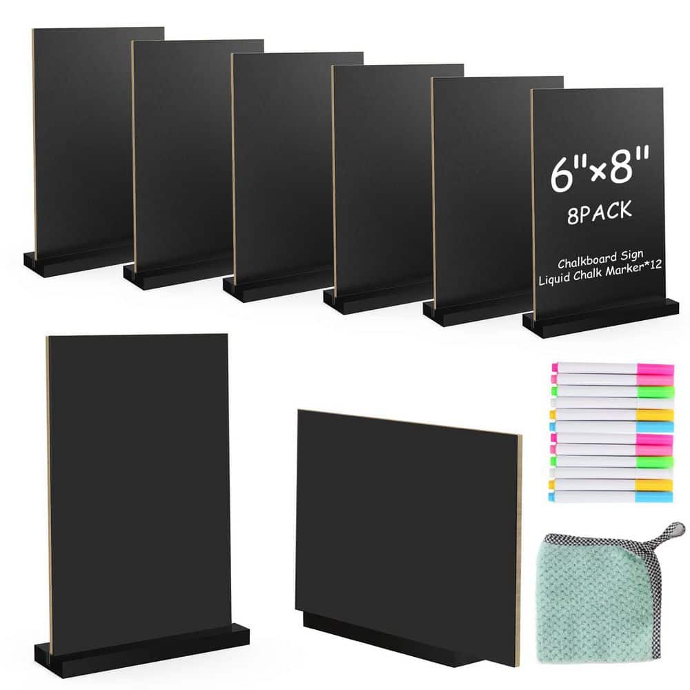 Afoxsos 8-Pack Chalkboard Easel Sign Set Double Sided Tabletop