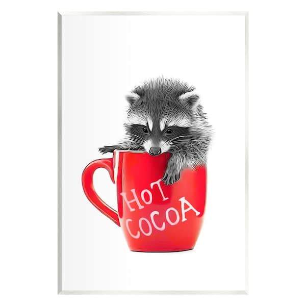 Stupell Industries Raccoon in Cocoa Mug by Annalisa Latella 1 Piece Unframed Graphic Print Animal Poster Art Print 15 in. x 10 in.