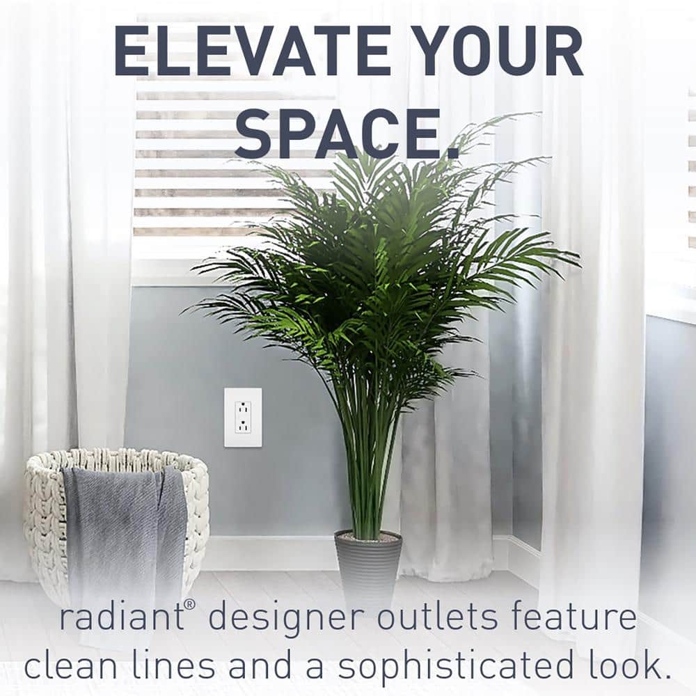 White Tamper Resistant Duplex Outlet with Wall Plate