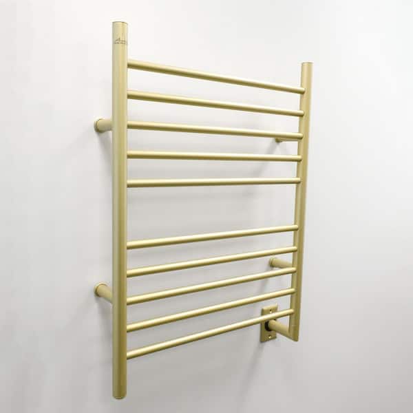 Amba Radiant Straight 10-Bar Hardwired Electric Towel Warmer in Satin Brass  RWH-SSB - The Home Depot
