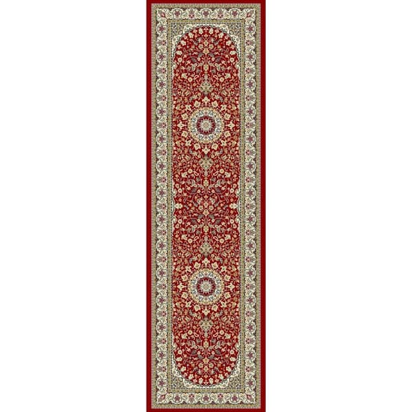 Home Decorators Collection Nicholson Red/Ivory 2 ft. x 8 ft. Indoor Runner Rug