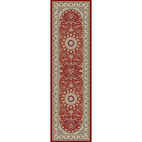 Home Decorators Collection Nicholson Red/Ivory 2 ft. x 11 ft. Indoor Runner Rug